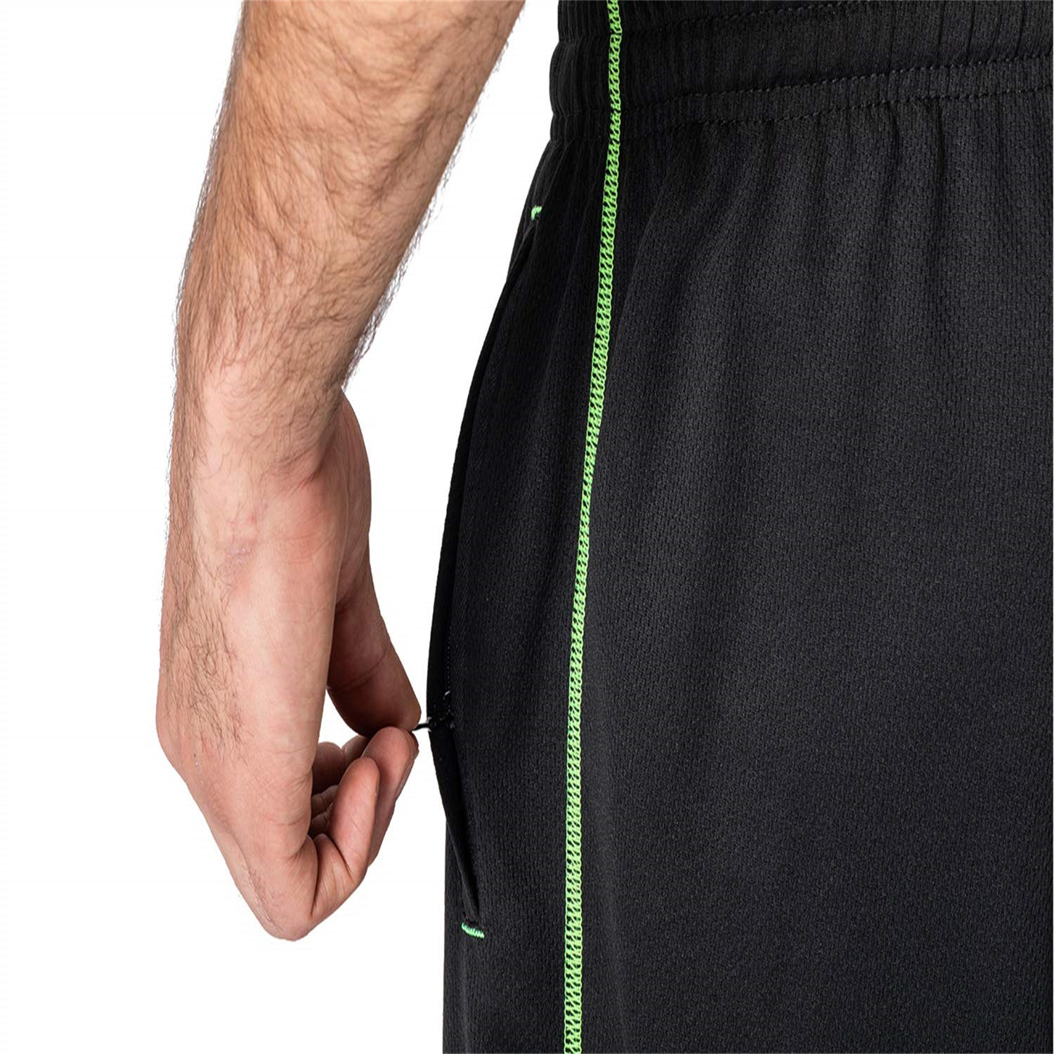 Men Lightweight Sweatpants Loose Fit Open Bottom Mesh Athletic Pants with Zipper Pockets